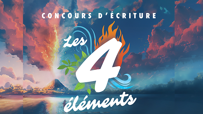 visuel de l'affiche "concours écritures" les 4 éléments